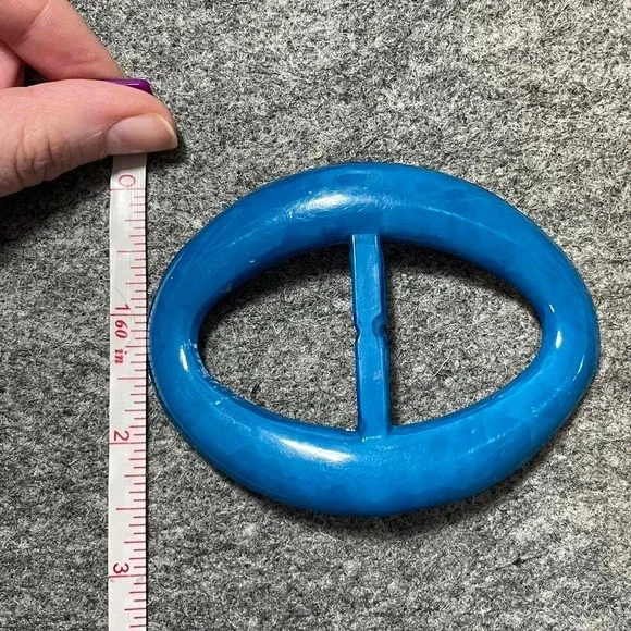 Blue plastic belt buckle - Picture 7 of 8